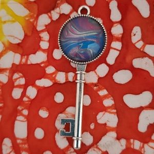 Handmade Clover Key Necklace Pendant